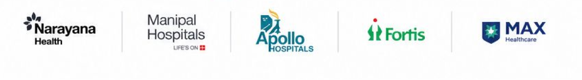 Narayana Health, Manipal Hospitals, Apollo Hospitals, Fortis, and Max Healthcare